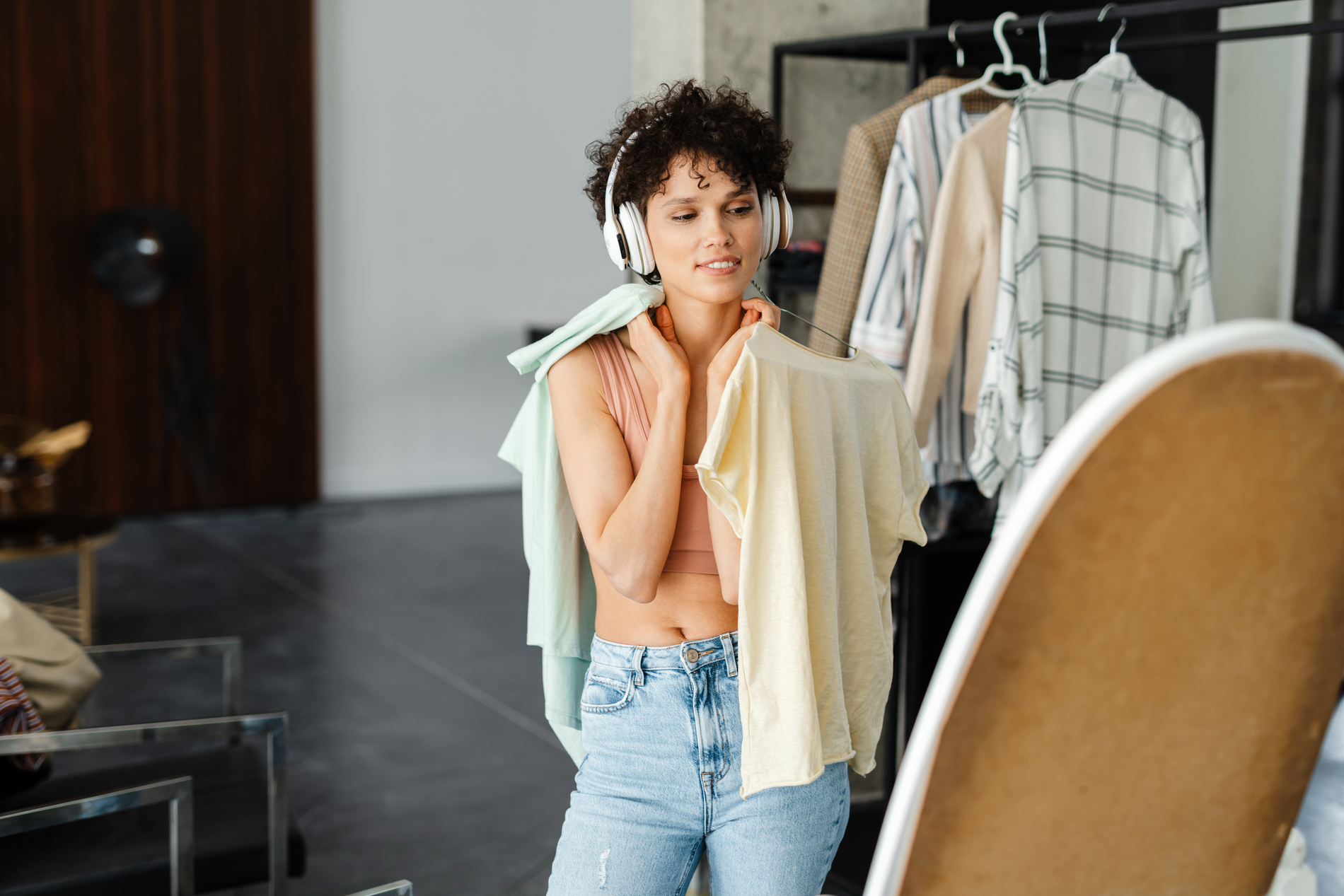 woman dressing