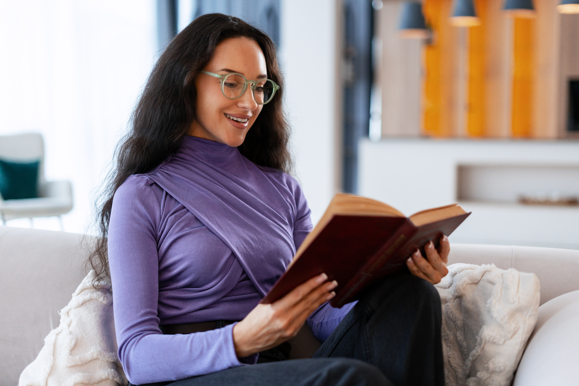 woman reading a book