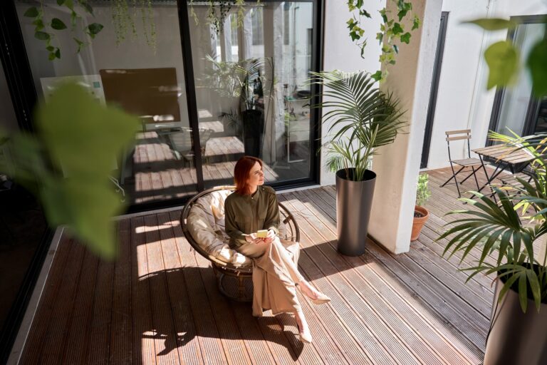 Woman sitting in chair