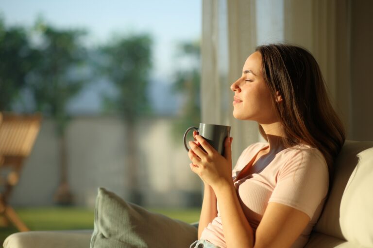 Woman drinking tea