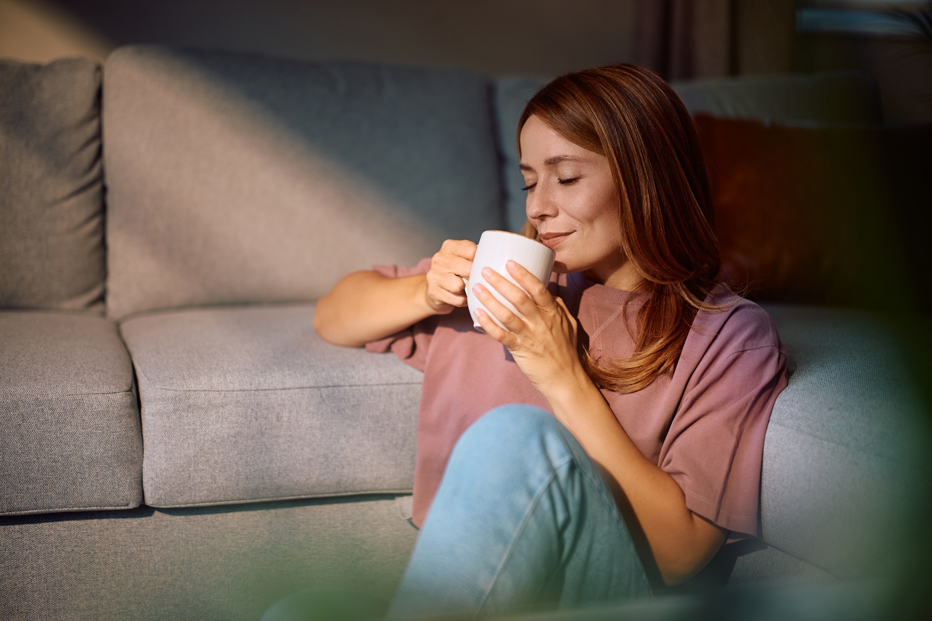 Woman drinking tea